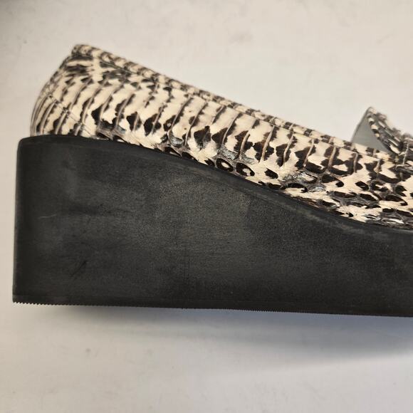 3.1 Phillip Lim Reptile Embossed Leather Platform Wedge Penny Loafer, EU 40 / 10 - Picture 8 of 10